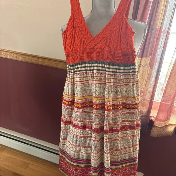 Rare Free People Vintage Romantic V Neck Sweater Festival Market Boho Dress 2 S - Picture 7 of 12